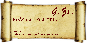 Grüner Zsófia névjegykártya